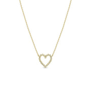 Zoe Chicco 14k Yellow Gold Diamond Small Open Heart Necklace - .10cttw