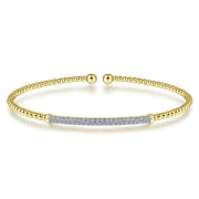 Gabriel & Co. 14k Yellow Gold Bujukan Diamond Split Bangle Bracelet -.34cttw