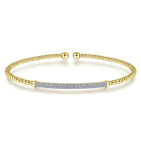 Gabriel & Co. 14k Yellow Gold Bujukan Diamond Split Bangle Bracelet -.34cttw