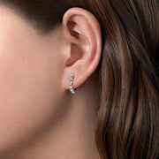 Gabriel & Co. 14K White Gold Diamond Huggie Hoop Earrings - .95cttw