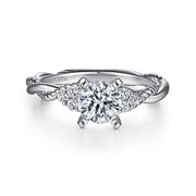 Gabriel & Co Catalina - 14K White Gold Round Twisted Diamond Engagement Ring