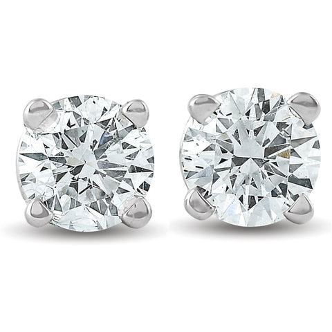 14k White Gold Diamond Stud Earrings - 1.53cttw