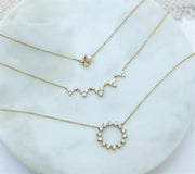 Zoe Chicco14k Yellow Gold Diamond & Pearl Cluster Necklace