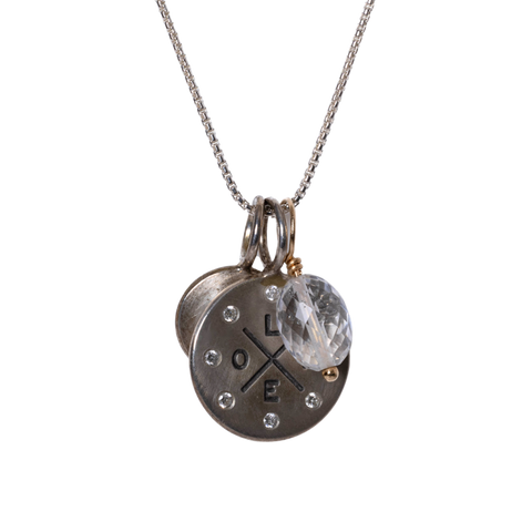 14k Yellow Gold & Sterling Silver Charm Necklace