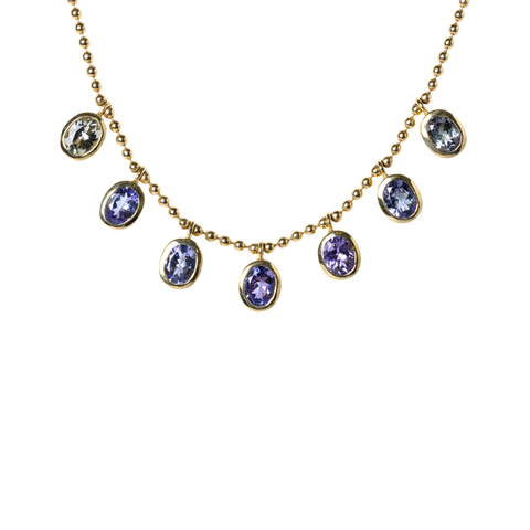 Lauren K. 18k Yellow Gold Tanzanite Beaded Necklace