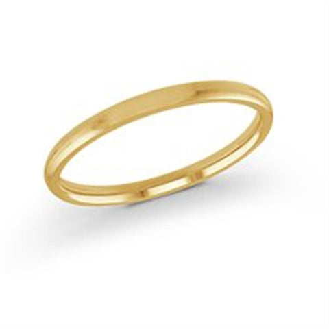 14k Yellow Gold 2mm Comfort Fit Wedding Band