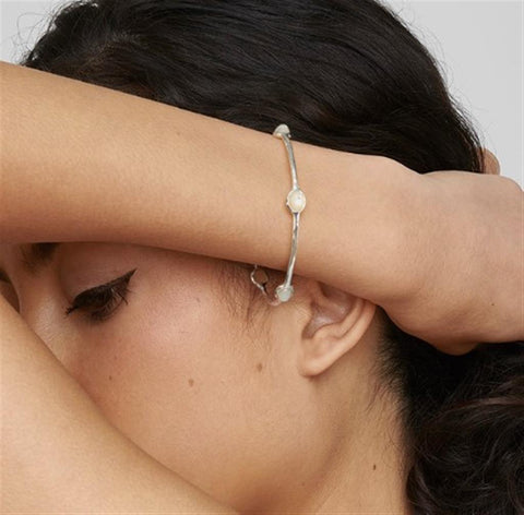 Ippolita Sterling Silver Rock Candy Rock Crystal 5-Stone Bangle Bracelet
