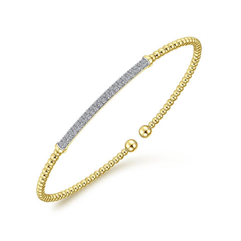 Gabriel & Co. 14k Yellow Gold Bujukan Diamond Split Bangle Bracelet -.34cttw
