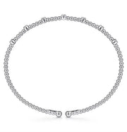 Gabriel & Co. 14k White Gold Bujukan Bead & Diamond Station Split Cuff Bangle Bracelet - .21cttw