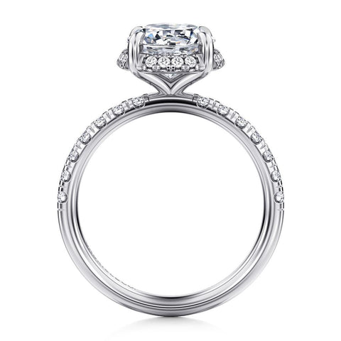 Gabriel & Co. Talisa -14K White Gold Round Hidden Halo Diamond Engagement Ring