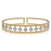 Gabriel & Co. 14k Yellow Gold Bujukan Wide Diamond Bangle Bracelet - .73cttw