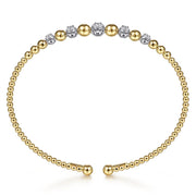 Gabriel & Co. 14K Yellow-White Gold Bujukan Diamond Stations Bangle