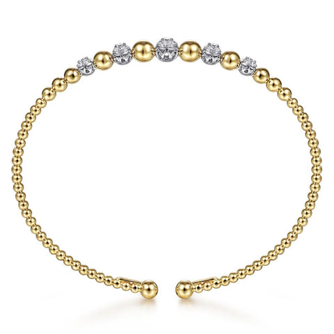 Gabriel & Co. 14K Yellow-White Gold Bujukan Diamond Stations Bangle