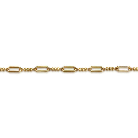 Gabriel & Co. 14k Yellow Gold Bujukan Beaded and Link Chain Bracelet