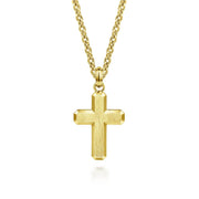 Gabriel & Co. 14K Yellow Gold Brushed Finish Cross Pendant