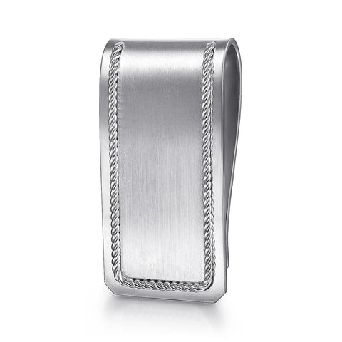 Gabriel & Co. 925 Sterling Silver Money Clip with Twisted Rope Trim