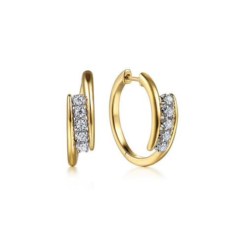 Gabriel & Co. 14k Yellow Gold Diamond Hoop Earrings - .30cttw