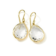 Ippolita 18k Yellow Gold Rock Crystal Rock Candy Small Single Stone Teardrop Earrings