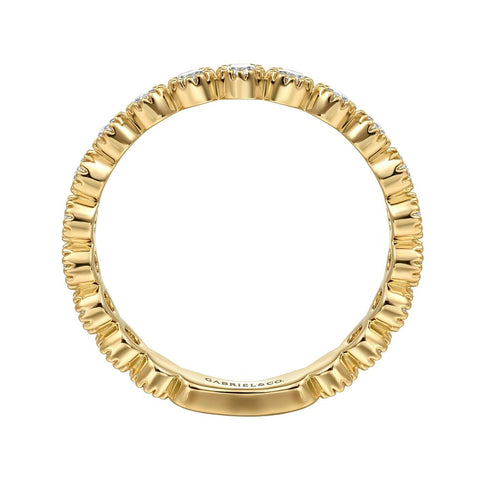 Gabriel & Co. 14k Yellow Gold Bezel Set Diamond Band - .56cttw