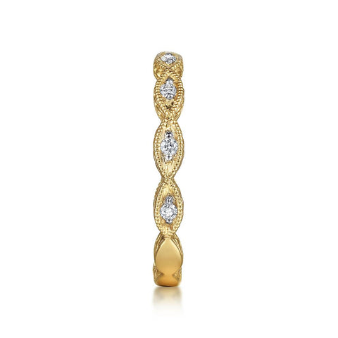 Gabriel & Co. 14k Yellow Gold Bujukan Diamond Marquise Ring - .10cttw