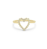 Zoe Chicco 14k Yellow Gold Bezel Set Diamond Open Heart Ring - .10cttw
