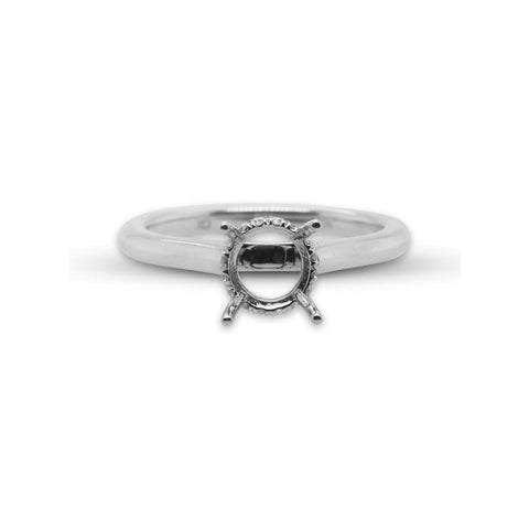 18k White Gold Semi-Mount Engagement Ring With A Hidden Halo