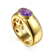 Gabriel & Co. 14k Yellow Gold Bezel Set Amethyst Ring - 1.33cttw