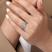 Gabriel & Co. Ivonne - 18K White Gold Emerald Cut Diamond Engagement Setting