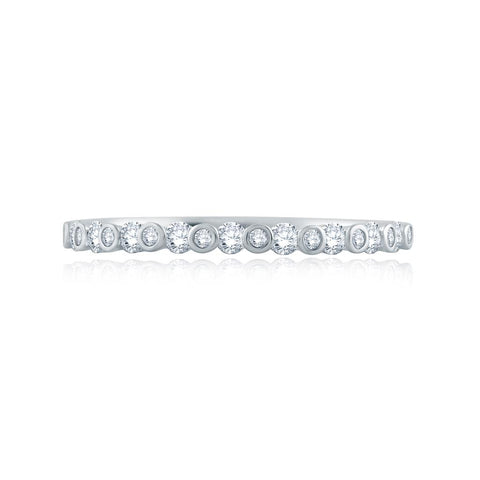 14k White Gold Diamond Band - 0.28cttw