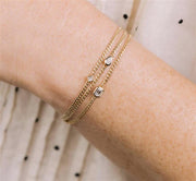 Zoe Chicco 14k Yellow Gold Bezel Set Princess Cut Diamond Bracelet - .06cttw