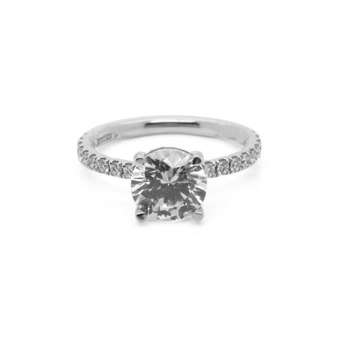 A. Jaffe Statement Round Quilted Engagement Ring