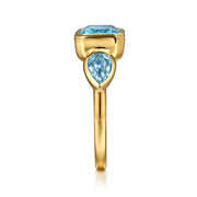 Gabriel & Co. 14k Yellow Gold Bezel Set Blue Topaz Ring - 4.95cttw