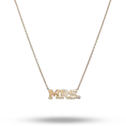 Zoe Chicco 14k Yellow Gold 3 Letter "MRS" Necklace