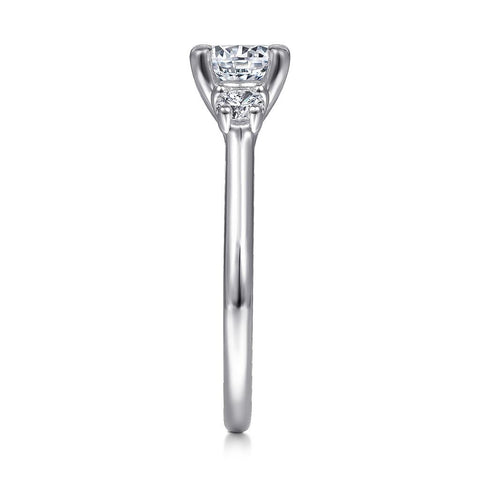 Gabriel & Co 14K White Gold Round 3 Stone Diamond Engagement Setting