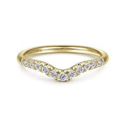gabriel & Co. 14k Yellow Gold Contour Diamond Band - .24cttw