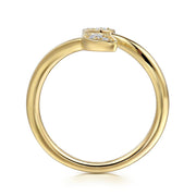 Gabriel & Co 14K Yellow Gold Diamond By-pass Ring