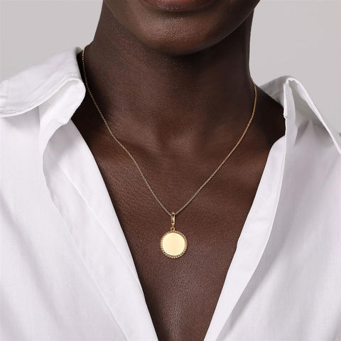 Gabriel & Co. 14K Yellow Gold Bujukan Round Medallion Pendant
