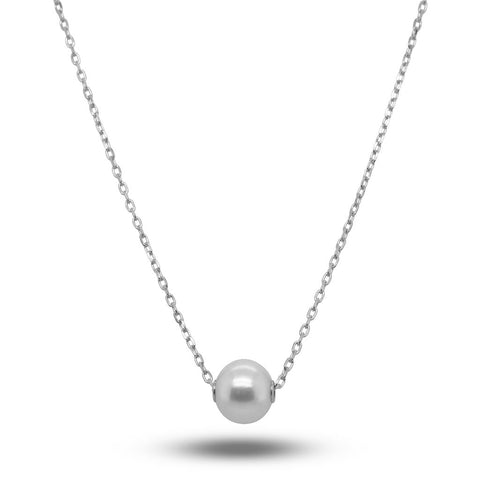 Mikimoto Akoya Single Pearl Pendant in 18K White Gold
