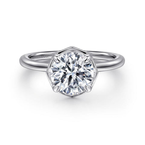 Gabriel & Co Cassi - 14K White Gold Round Diamond Engagement Ring