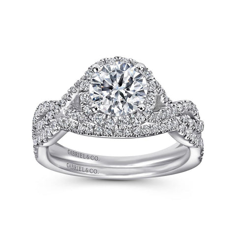 Gabriel & Co. Marissa - 14K White Gold Round Halo Diamond Engagement Ring