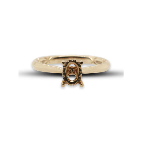 14k Yellow Gold Diamond Semi-Mount Solitaire Engagement Ring