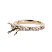 14k Yellow Gold Prong Set Diamond Engagement Ring Moutning - .56cttw