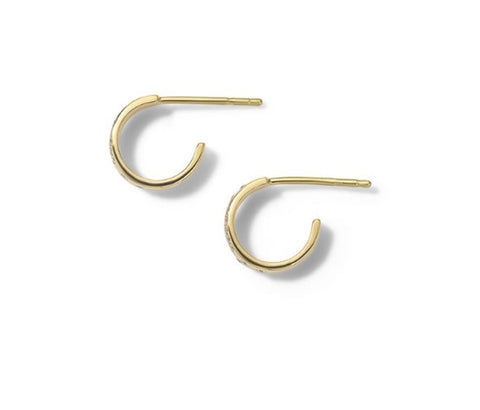 Ippolita 18k Yellow Gold Diamond Stardust Huggie Hoop Earrings