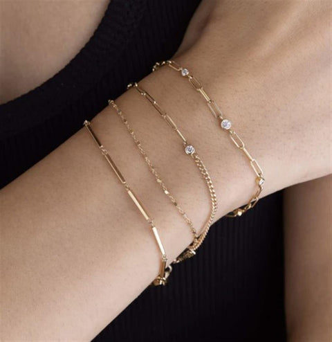 Zoe Chicco 14k Yellow Gold Square Bead Chain Bracelet