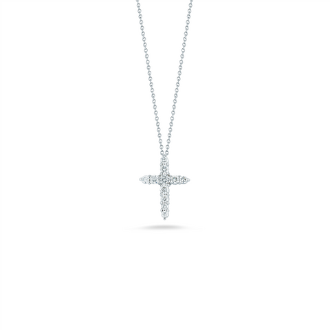 Roberto Coin Tapered Diamond Cross Pendant