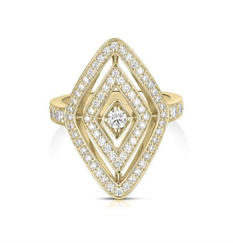 Roberto Coin 18k Yellow Gold Diamante Ring - .85cttw