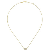 Gabriel & Co. 14k Yellow Gold Ractangle Diamond Pendant Necklace - .18cttw