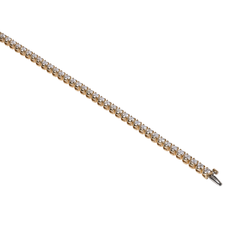 14k Yellow Gold Diamond Tennis Bracelet - 4.00cttw