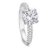 18k White Gold Modern Classics 3 Row Pave Diamond Engagement Ring Mounting