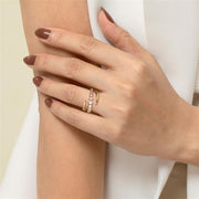 Gabriel & Co 14k Yellow Gold Diamond Bypass Ring